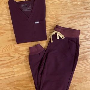 Figs Deep Purple: Zamora Joggers + Catarina One Pocket Scrubs